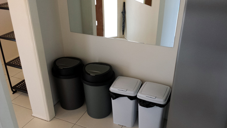 Recycle bins, normal bins