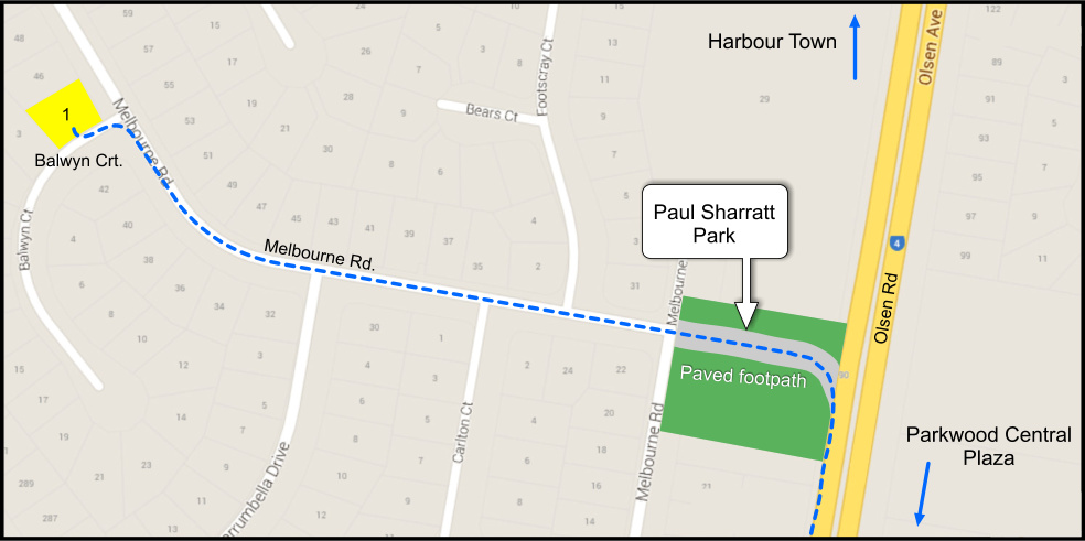 Walk to shops